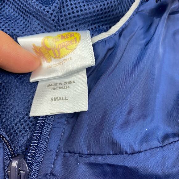 Cracker Barrel jacket Mens S womens M windbreaker hood pocket workwear fullzip ￼ - Picture 5 of 10